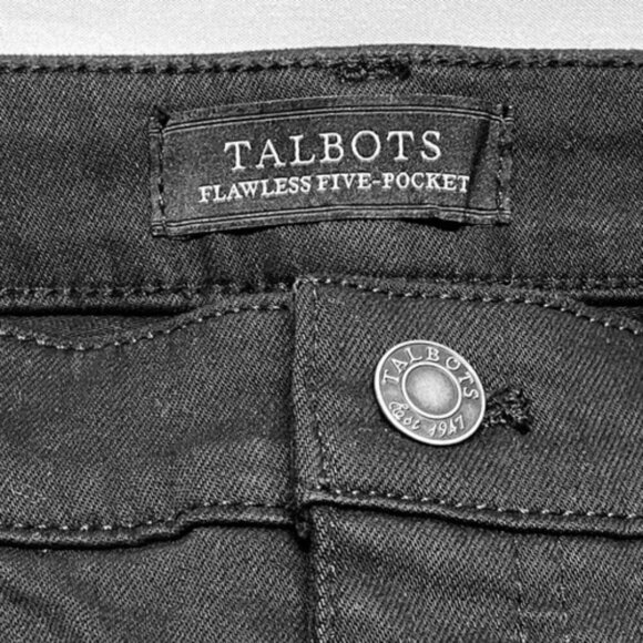 Talbots Flawless Jeans Women's 8 Black Denim High Waist Modern Ankle Raw Hem NWT - Picture 12 of 14